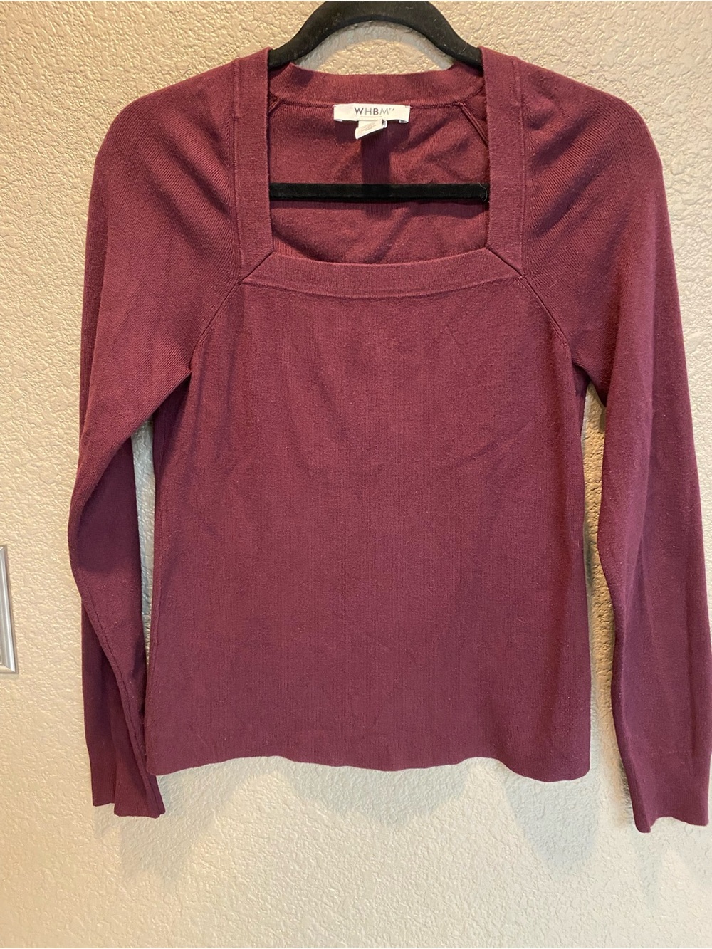 White House Black Market Plum Knit Long Sleeve Top